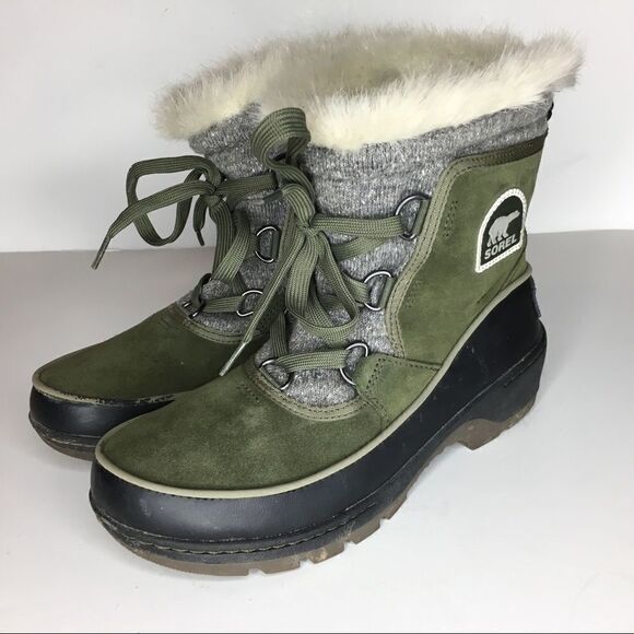 Sorel Sz 7 Green Boots - Picture 1 of 8